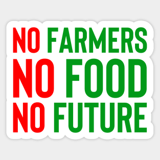 NO FARMERS NO FOOD NO FUTURE - FARMERS PROTEST Sticker